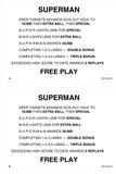 -SUPERMAN (Atari) Score cards (6)