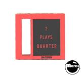 -Price plate coin entry Game Plan 2 Plays Quarter
