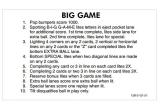 -BIG GAME (Stern) Score cards (6)