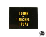 -Price plate (CCM/Stern) 1 Dime 1 Nickel 