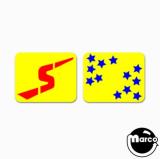 -Spinner target decal Stern 'S' & stars yellow