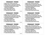 -PENNANT FEVER (Williams) Score cards 