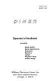 -DINER (Williams) Operator's Handbook