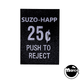 -Price label "25¢ Push to Reject"