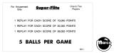 Score / Instruction Cards-SUPER FLITE (Williams) Score cards (6)