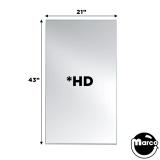 -Glass playfield 21 x 43 x 3/16 inch HD anti-reflection