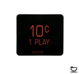 -Price label 10¢ 1 Play decal