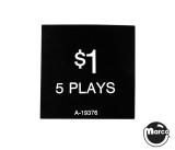 -Label - Gottlieb $1 / 5 Plays