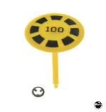 -Mushroom bumper target 1-3/8 inch yellow "100" black