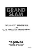 - GRAND SLAM (Gottlieb 1972) Manual & Schematic